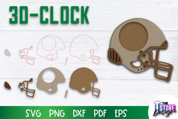 3D Clock SVG Laser Cut File CNC File Graphics and Crafts