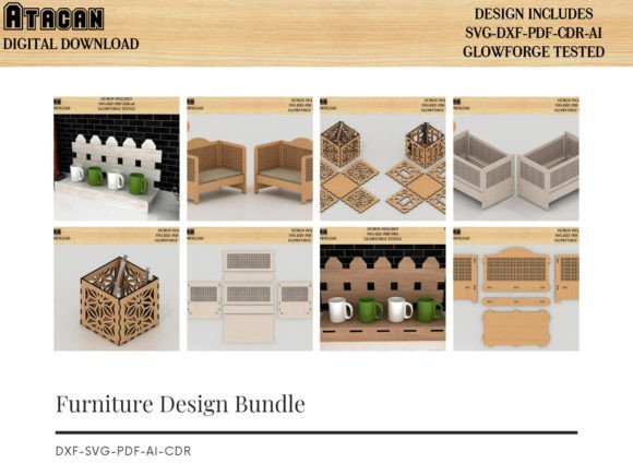3D Doll House Miniature Furniture Bundle: Laser Cutting for Other Toys Amp