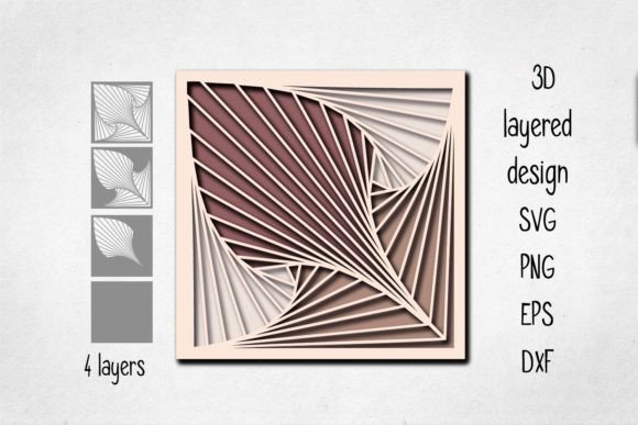 3D Layered Geometric Panel Cut File for Shadow Boxes