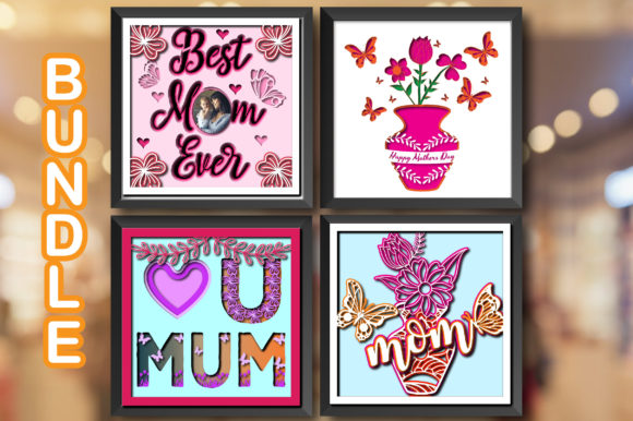 3D Mother s Day Flowers Shadow Box Bundle
