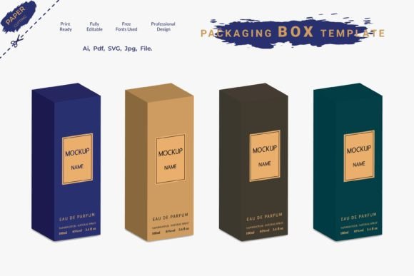 3D Packaging Box Mockup Perfume Box Graphics for Cosmetic Packaging
