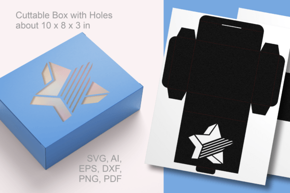 3D Star Rectangular Gift Box Paper Cut