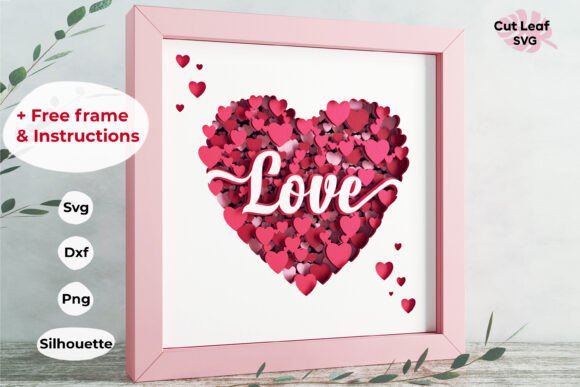 3D SVG Shadow Boxes: 3d Heart Shadow Box, Valentine, Love