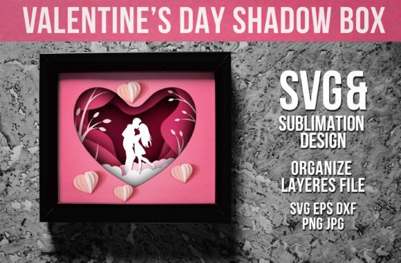 3d Valentine Shadow Box, Love, Heart SVG