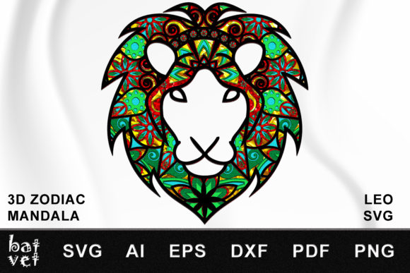 3D Zodiac Mandala Leo SVG