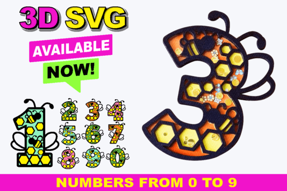 Bee Numbers 3D SVG Review