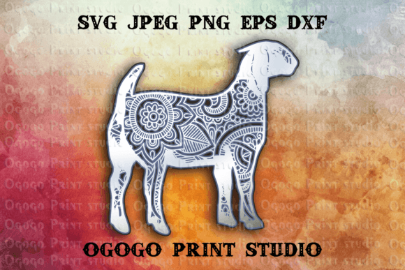 Boer Goat Svg - 3D Layered Mandala SVG