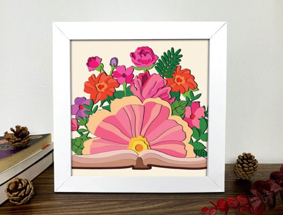 Book Flower 3D Shadow Box: A 3D SVG Review for Crafters