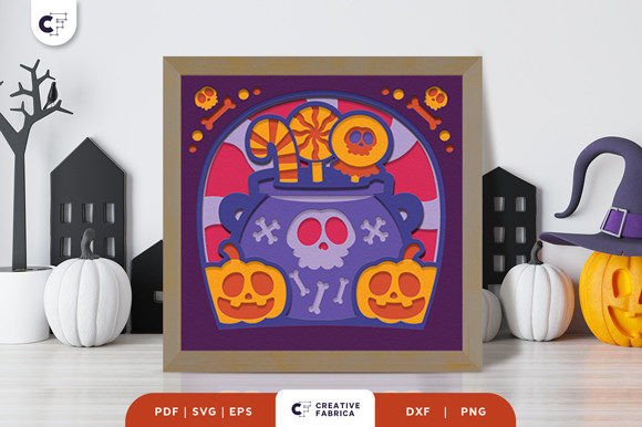 Halloween Candies 3D Layered Paper Cut for Branding