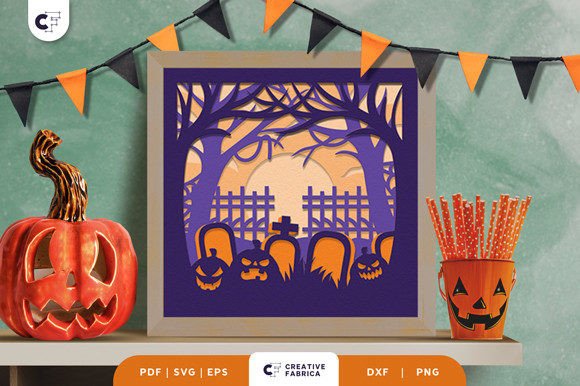 Halloween Graveyard 3D Paper Cut SVG Review