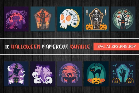 Halloween Paper Cut Bundle - 3D SVG