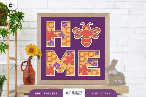 HOME Bee 3D Layered Paper Cut SVG: A Promo Design Asset Review