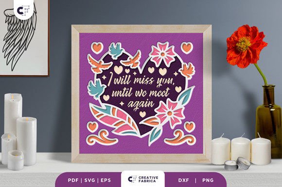 Memorial Heart Shape 3D Shadow Box: 3D SVG for People
