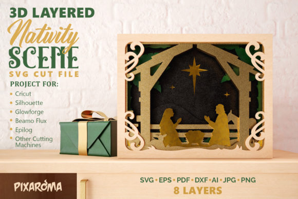 Nativity Scene 3D Layered SVG Cut File Review