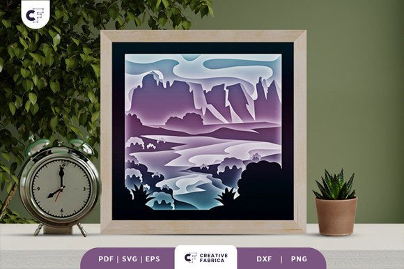 Night Canyon Scenery 3D Shadow Box SVG Review