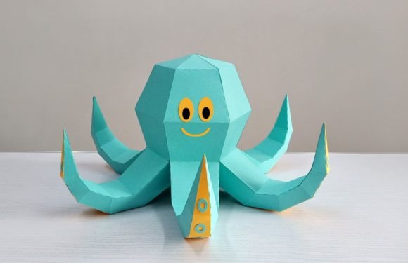 Octopus 3D Paper Sculpture Craft: A Designer’s Take on This 3D SVG Animals Asset