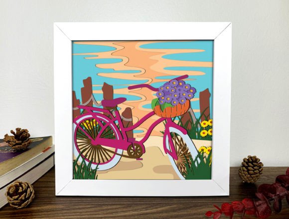 Romantic Summer Shadow Box 3D Svg for Blog Design