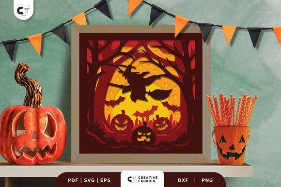 Scary Forest 3D Layered Paper Cut SVG for Halloween Brands