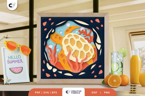 Sea Animal 3D Shadow Box Paper Cut