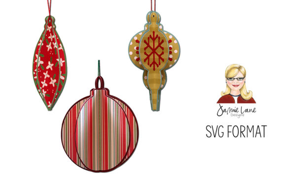 Set of 3 3D Ornaments