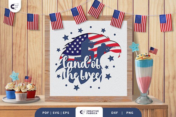 USA Military Eagle 3D Light Box Papercut for Independence Day