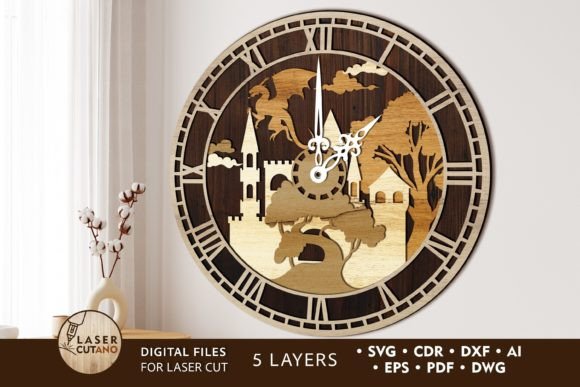 WATCH Laser Cut Wall Decor 3D Template